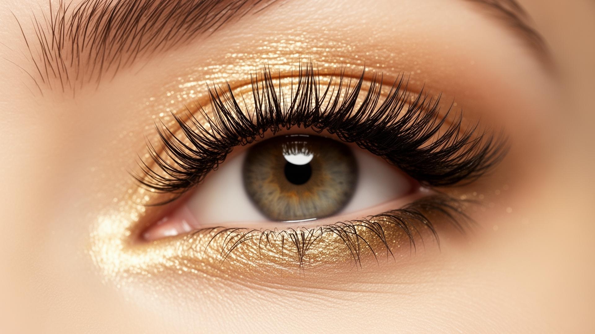 Close-up of professional lash extensions